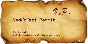 Vadászi Patrik névjegykártya