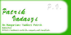 patrik vadaszi business card